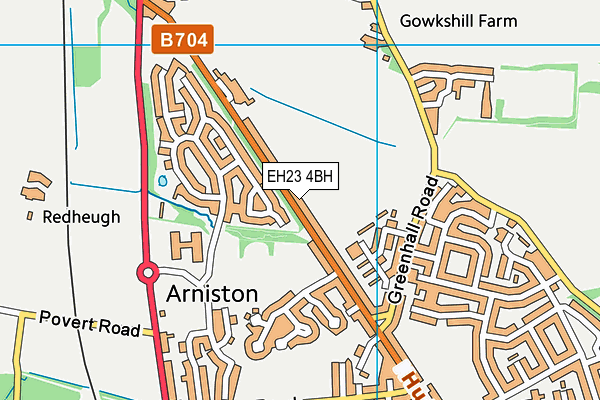 EH23 4BH map - OS VectorMap District (Ordnance Survey)