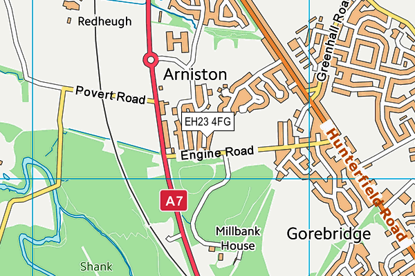 EH23 4FG map - OS VectorMap District (Ordnance Survey)