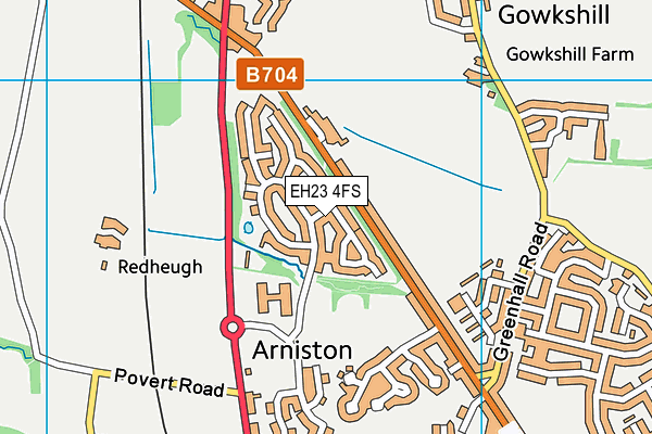 EH23 4FS map - OS VectorMap District (Ordnance Survey)