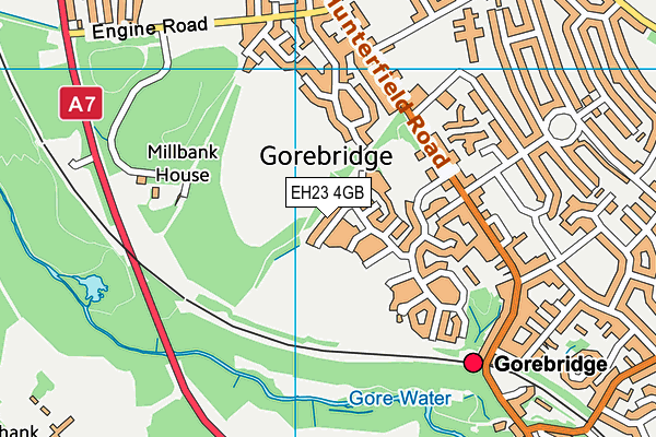 EH23 4GB map - OS VectorMap District (Ordnance Survey)