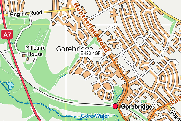 EH23 4GF map - OS VectorMap District (Ordnance Survey)