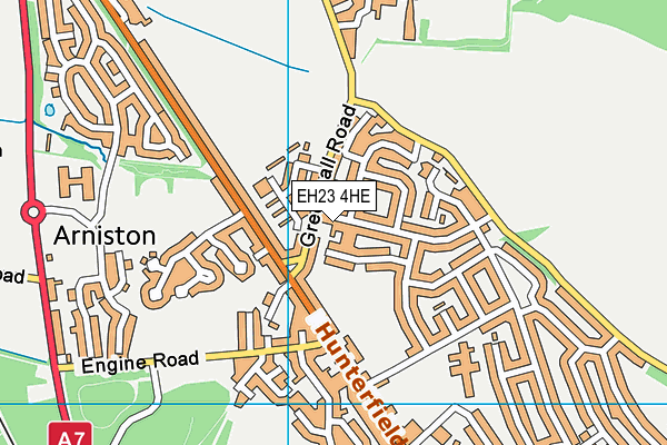 EH23 4HE map - OS VectorMap District (Ordnance Survey)
