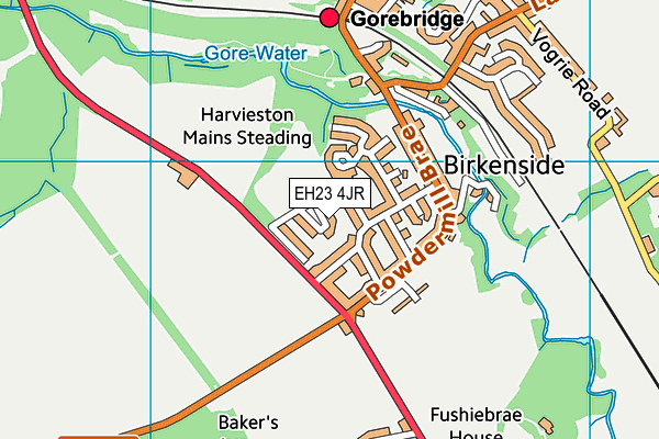 EH23 4JR map - OS VectorMap District (Ordnance Survey)