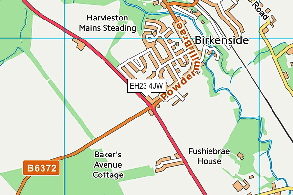 EH23 4JW map - OS VectorMap District (Ordnance Survey)