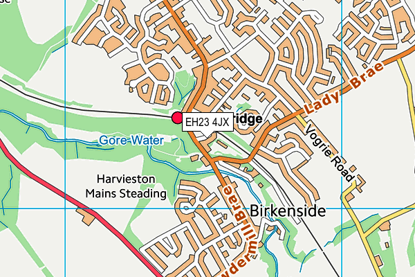 EH23 4JX map - OS VectorMap District (Ordnance Survey)