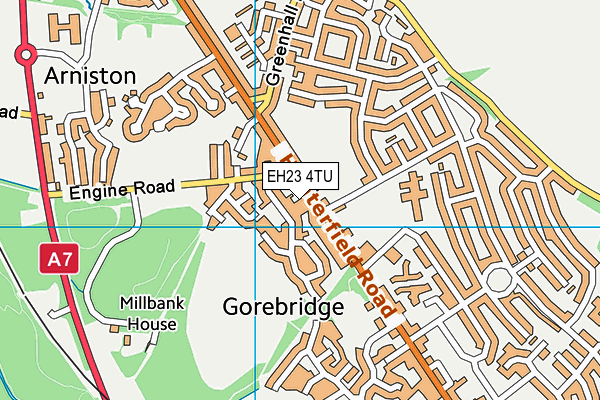 EH23 4TU map - OS VectorMap District (Ordnance Survey)