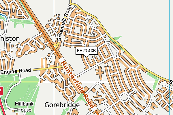 EH23 4XB map - OS VectorMap District (Ordnance Survey)