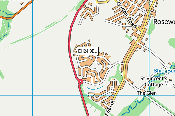EH24 9EL map - OS VectorMap District (Ordnance Survey)