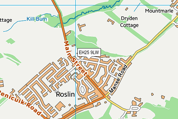 EH25 9LW map - OS VectorMap District (Ordnance Survey)