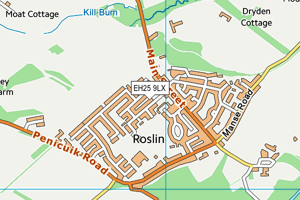 EH25 9LX map - OS VectorMap District (Ordnance Survey)