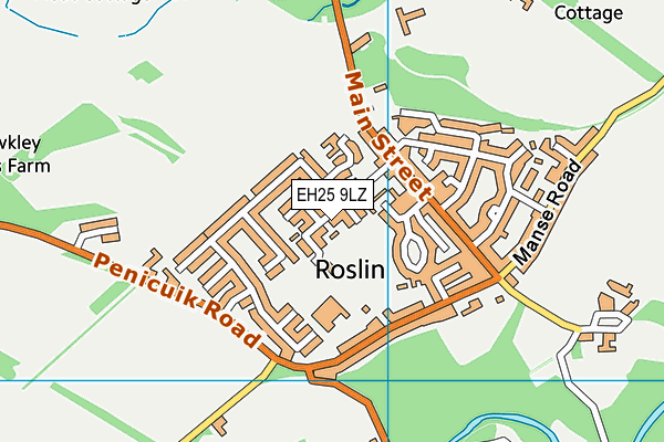 EH25 9LZ map - OS VectorMap District (Ordnance Survey)