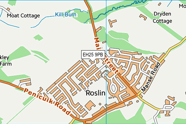 EH25 9PB map - OS VectorMap District (Ordnance Survey)