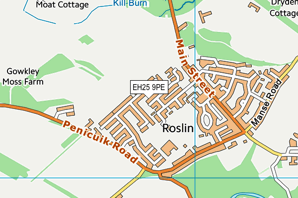 EH25 9PE map - OS VectorMap District (Ordnance Survey)