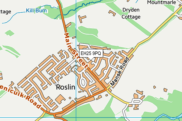 EH25 9PQ map - OS VectorMap District (Ordnance Survey)