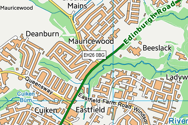 EH26 0BG map - OS VectorMap District (Ordnance Survey)