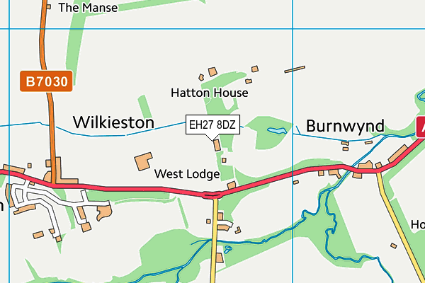 EH27 8DZ map - OS VectorMap District (Ordnance Survey)