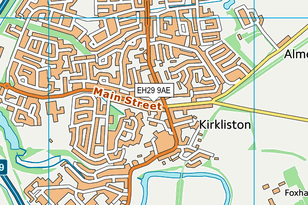 EH29 9AE map - OS VectorMap District (Ordnance Survey)