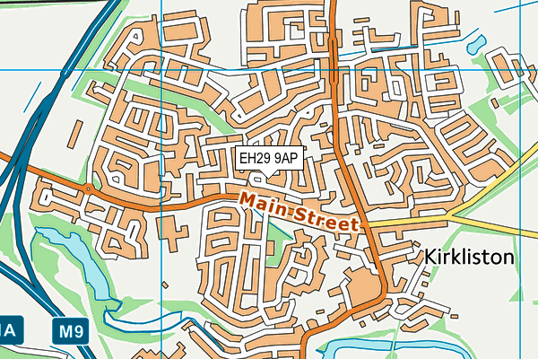 EH29 9AP map - OS VectorMap District (Ordnance Survey)