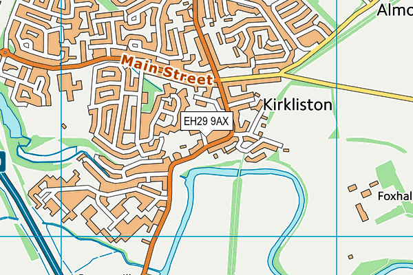 EH29 9AX map - OS VectorMap District (Ordnance Survey)