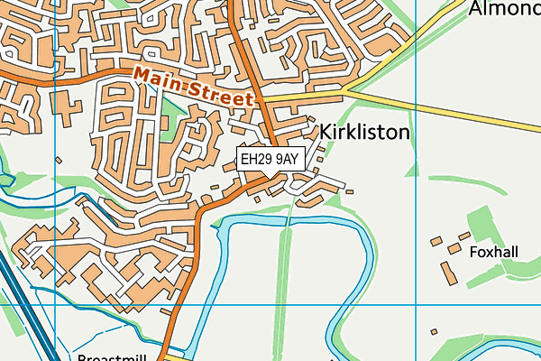 EH29 9AY map - OS VectorMap District (Ordnance Survey)