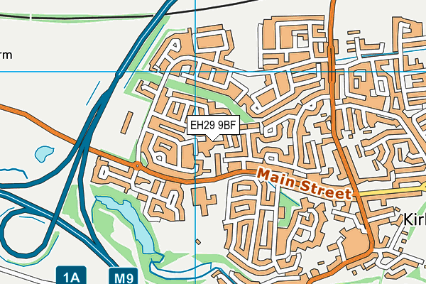 EH29 9BF map - OS VectorMap District (Ordnance Survey)