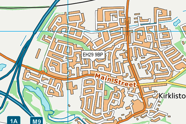 EH29 9BP map - OS VectorMap District (Ordnance Survey)