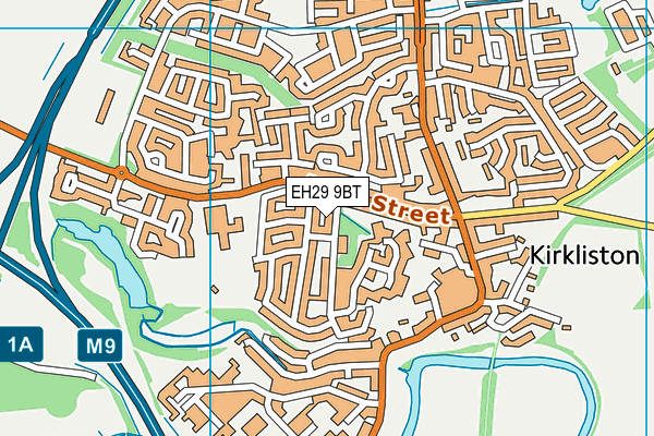 EH29 9BT map - OS VectorMap District (Ordnance Survey)