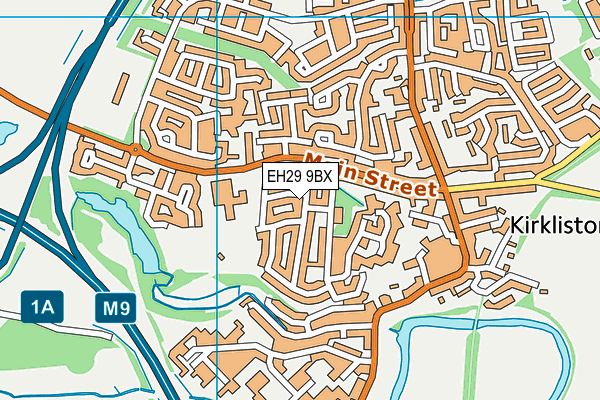 EH29 9BX map - OS VectorMap District (Ordnance Survey)