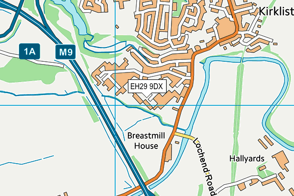 EH29 9DX map - OS VectorMap District (Ordnance Survey)