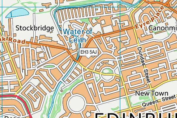 EH3 5AJ map - OS VectorMap District (Ordnance Survey)