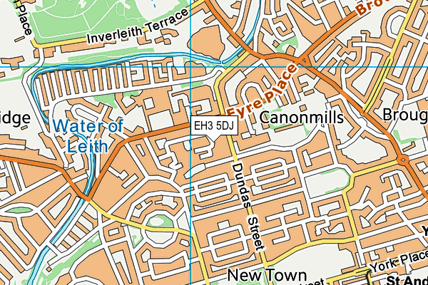 EH3 5DJ map - OS VectorMap District (Ordnance Survey)