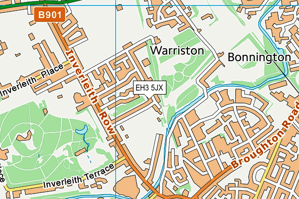 EH3 5JX map - OS VectorMap District (Ordnance Survey)