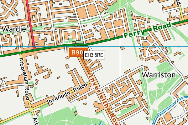 EH3 5RE map - OS VectorMap District (Ordnance Survey)