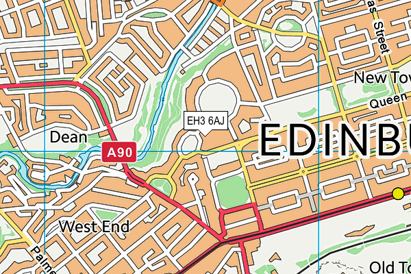 EH3 6AJ map - OS VectorMap District (Ordnance Survey)