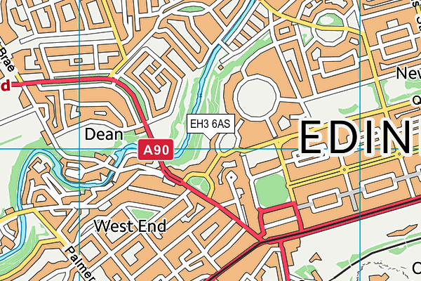 EH3 6AS map - OS VectorMap District (Ordnance Survey)