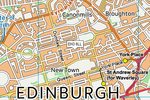 EH3 6LL map - OS VectorMap District (Ordnance Survey)