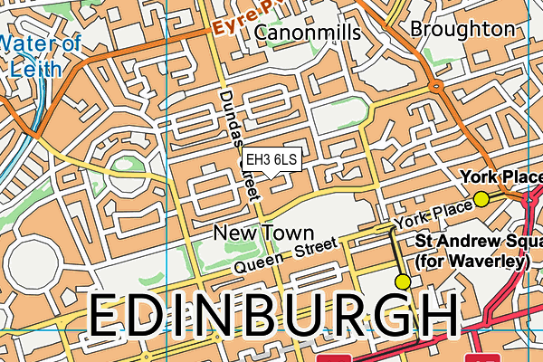 EH3 6LS map - OS VectorMap District (Ordnance Survey)