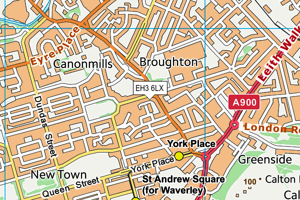 EH3 6LX map - OS VectorMap District (Ordnance Survey)