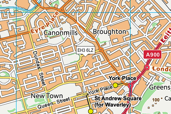 EH3 6LZ map - OS VectorMap District (Ordnance Survey)