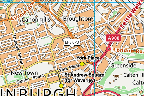 EH3 6PD map - OS VectorMap District (Ordnance Survey)