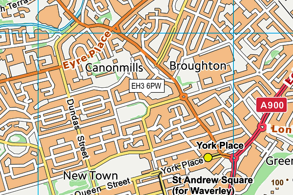 EH3 6PW map - OS VectorMap District (Ordnance Survey)