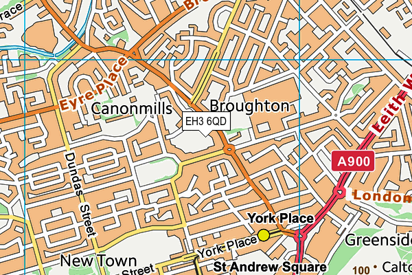 EH3 6QD map - OS VectorMap District (Ordnance Survey)