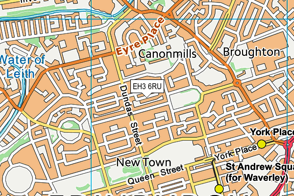 EH3 6RU map - OS VectorMap District (Ordnance Survey)