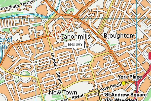 EH3 6RY map - OS VectorMap District (Ordnance Survey)