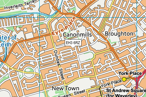 EH3 6RZ map - OS VectorMap District (Ordnance Survey)