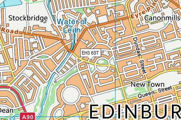 EH3 6ST map - OS VectorMap District (Ordnance Survey)