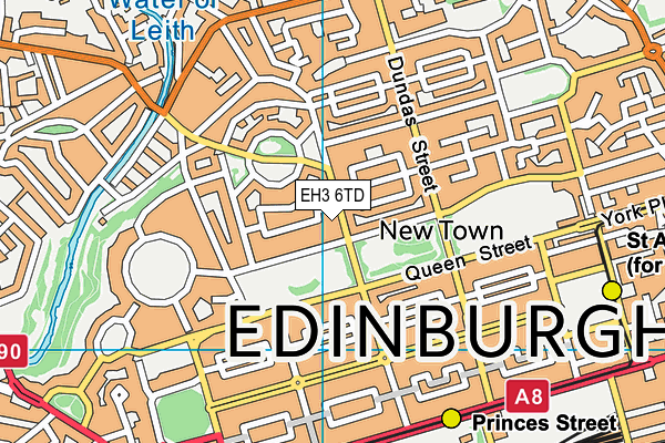 EH3 6TD map - OS VectorMap District (Ordnance Survey)