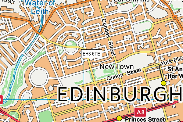 EH3 6TE map - OS VectorMap District (Ordnance Survey)