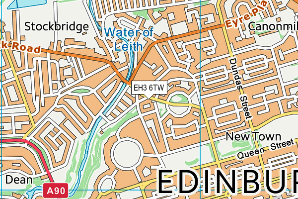 EH3 6TW map - OS VectorMap District (Ordnance Survey)