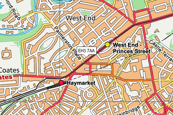 EH3 7AA map - OS VectorMap District (Ordnance Survey)